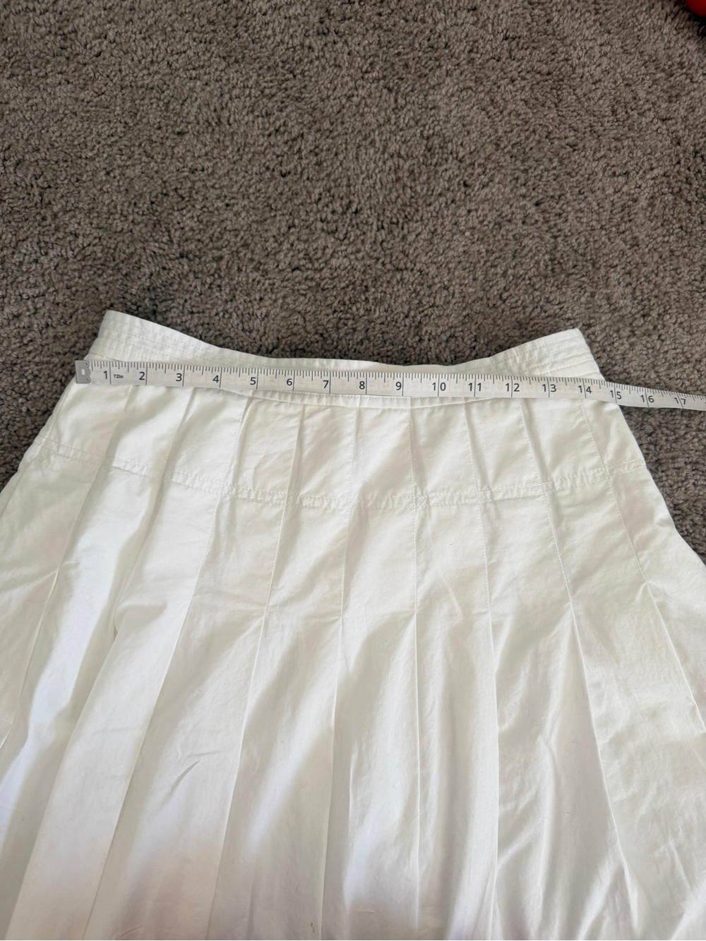 Madewell Cream Pleated Midi Skirt - Picture 3 of 7